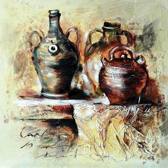 Textured Utensils oil painting